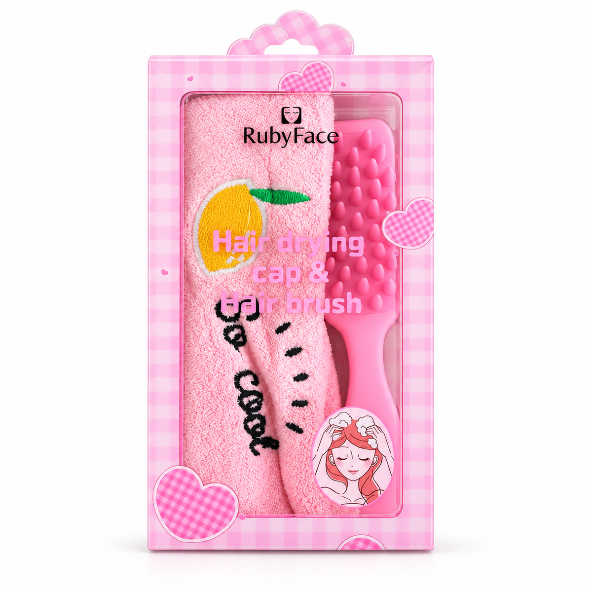 SET BAÑO CABELLO (TOALLA + CEPILLO MASAJEADOR CAPILAR) GFM+XTS
